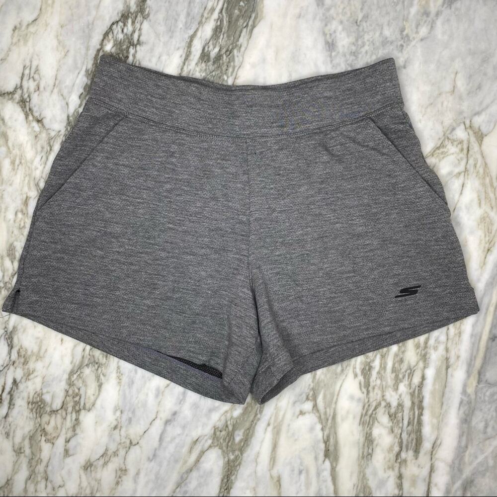 SKECHERS Womens Size XS Heather Grey 2 Pocket Activewear Casual Sweat Shorts - Picture 2 of 4